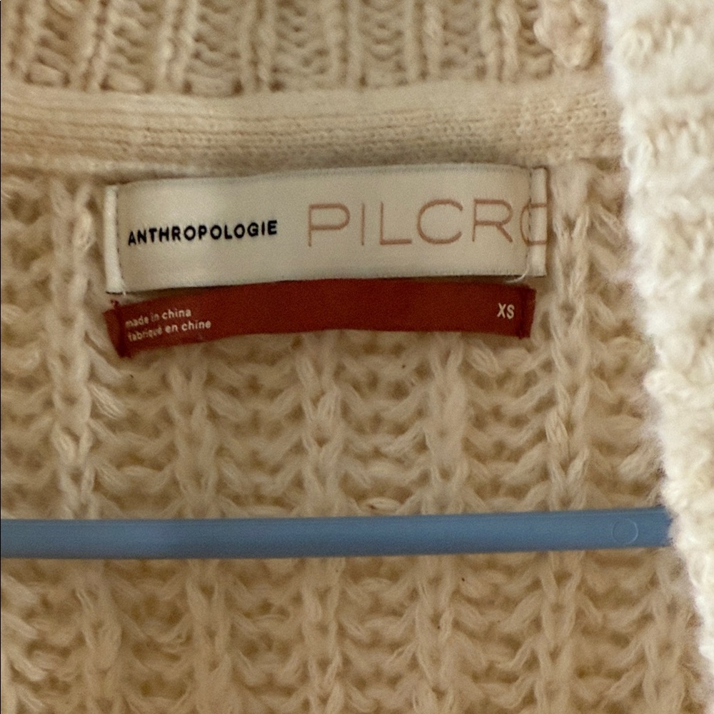 Anthropologie Cream V-Neck Sweater - Picture 3 of 7